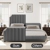Nasitip Velvet Bed Frame-Upholstered Headboard, Footboard with Nailhead Trim, No Box Spring Needed, Solid Wood Slats, Noise Free - 2 of 4