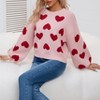 Women's V-Neck Cold Shoulder Sweater Soft Knit Winter Top Cozy Spliced Design Skin Friendly Fall Fashion - 2 of 4