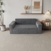 Grungis Convertible Sleeper Sofa Bed with Cylindrical Pillow,Corduroy Folding Mattress Couch with Fixed-Shape Frame,Floor Sofa for Living Room - 2 of 4