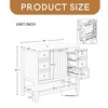 36" Bathroom Vanity with Sink Combo, One Cabinet and Three Drawers, Solid Wood and MDF Board - Leovsnove - 4 of 4