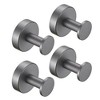 Gray 4-Pack Round Base Wall-Mounted Coat Hooks - Multipurpose Storage for Bathrooms, and Bedroom Decor Hardware - image 3 of 4