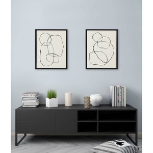 (Set of 2) Sylvie Going in Circles Framed Textured Canvas Set by Teju Reval - Kate & Laurel All Things Decor - 1 of 4