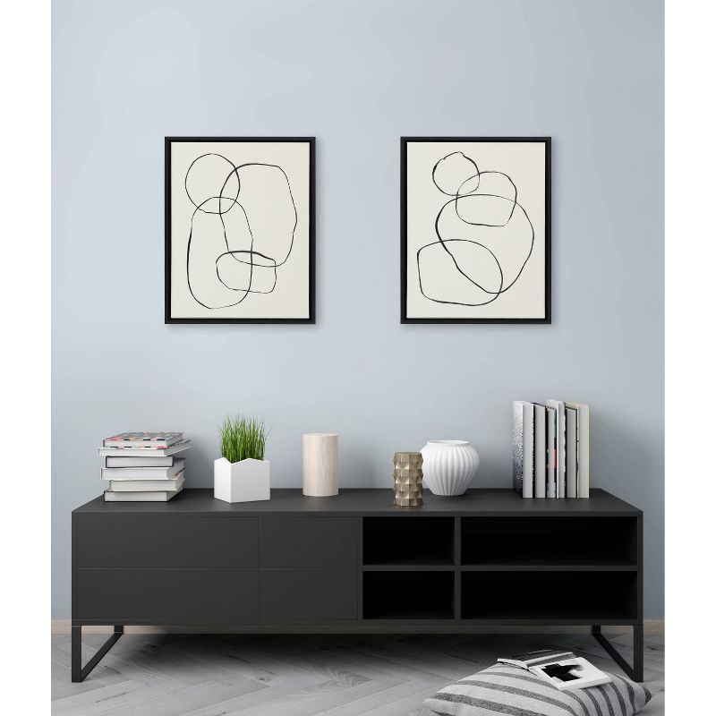 (Set of 2) Sylvie Going in Circles Framed Textured Canvas Set by Teju Reval - Kate & Laurel All Things Decor, 5 of 6