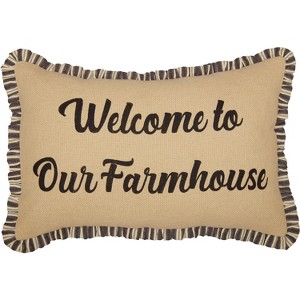 Ashmont Burlap Vintage Welcome to Our Farmhouse Pillow 14x22 VHC Brands - 1 of 4