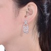 Guili Halloween Sterling Silver White Gold Plating with Clear Cubic Zirconia Chandelier Earrings - 3 of 3