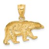 Black Bow Jewelry 14k Yellow Gold Satin and Diamond Cut Bear Pendant, 24mm - 3 of 4