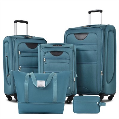 BEAFUP Softside Luggage Expandable 3-Piece Set with Duffel Bag, Upright Spinner Softshell Lightweight Luggage for Travel