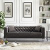 NicBex 82.3 Inch Velvet Couch,Jeweled Buttons Tufted 3-Seater Sofa with 2 Pillows for Living Room,Office,Apartment,Gray - 2 of 4