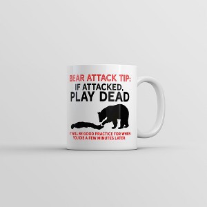 Crazy Dog T-Shirts Bear Attack Tip Mug Funny Sarcastic Animal Novelty Coffee Cup-11oz - 1 of 4