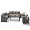 Belord 7 Pieces Outdoor Patio Furniture Set with All Weather Brown Wicker Sectioanl Couch, L-Shaped Outdoor Conversation Set with Storage Deck Box - 3 of 4