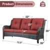 Gymojoy Outdoor 3-Seat Sofa PE Wicker Sofa Rattan Patio Sofa Couch For Garden - 2 of 4