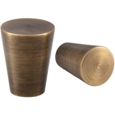 attop 8Pcs 0.79"x0.98" Solid Brass Cabinet Knobs Handle Antique Bronze Cone Shoe Book Drawer Knob Handle