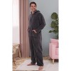 ADR Men's Plush Fleece One Piece Hooded Footed Zipper Pajamas Set, Soft Adult Jumpsuit PJs with Hood - 3 of 4