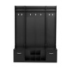 Homy Casa Entryway Hall Tree with Storage Bench, Shelves, and Coat Hooks for Mudroom or Hallway, Black - 4 of 4