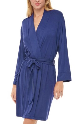 ADR Women's Classic Soft Knit Short Lounge Robe with Pockets