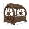 Aghana Digitals Carbonized Fir Wood 3-Tier Raised Garden Bed with Wagon Wheel Motif, Drainage - 3 of 4