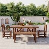 6-Piece Outdoor Dining Set, Dining Set with Dining Table and Armless Chairs and Bench, Dining Chairs with Acacia Wood Frame–Cuddlewood - 2 of 4