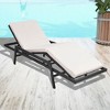 vidaXL Patio Lounge Chair Outdoor Sunlounger Deckchair Sunbed Poly Rattan - Black - 2 of 4