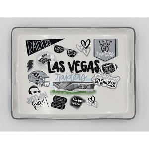 NFL Las Vegas Raiders Loco Fan Large Serving Tray with Handle - 1 of 1