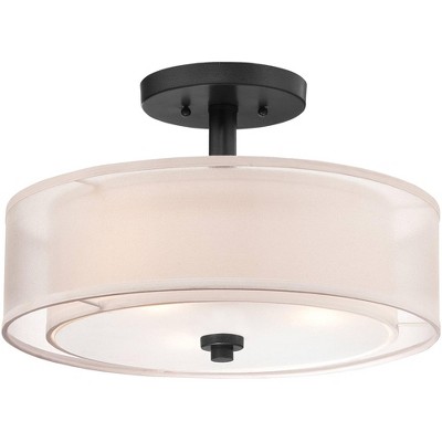 Minka Lavery Minka-Lavery Parsons 15" 3-Light Sand Coal Semi Flush Ceiling Light