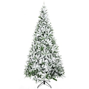 Aghana Digitals 7.5' Green & White Snow-Flocked Pine Artificial Christmas Tree with 1300 Realistic - 1 of 4