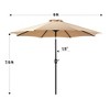 JIONJOY 9 ft. Aluminum Sunshade Shelter Market Patio Umbrella with Push Button Tilt and Crank - 3 of 4