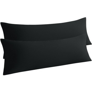 2 Pack Brushed Microfiber Body Pillowcases, Super Soft Body Pillow Cover with Envelope Closure - NTBAY - 1 of 4