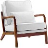 MAYEERTY Chair with Lumbar Pillow, Lounge Arm Chairs, Linen Fabric Comfy Reading Chair with Wood Frame for Living Room - 3 of 4