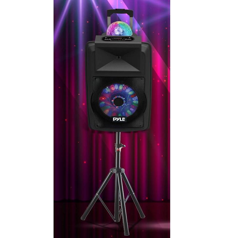 Pyle Portable 700-Watt Inside/Outside Wireless Speaker/Subwoofer DJ Karaoke Machine with Fun LED Disco Party Lights, 4 of 6