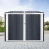 Gulches Bicycle Outdoor Steel Storage Shed ,Stores 4 Bikes for Backyard, Patio, Garage, Lawn, Grey - 4 of 4