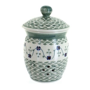 Blue Rose Polish Pottery P078 Manufaktura Garlic Keeper - 1 of 2