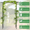Resenkos Garden Arch Plant Support Trellis,7Ft Garden Arch Arbor, Metal Arch Trellis for Climbing Vines, Garden Archway Matte Black - 2 of 4