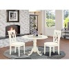 HomeStock 3-Pc Buttermilk and Cherry Solid Wood Top-Round Dining Room Set with Dropleaf-Seats 4 - 2 of 4