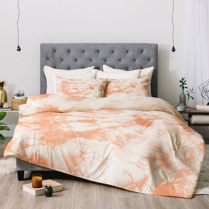Amy Sia Tie Dye 3 Peach Comforter Set - Deny Designs, 3 of 8