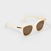 Women's Cateye with Metal Décor Sunglasses - A New Day™ White - 2 of 2