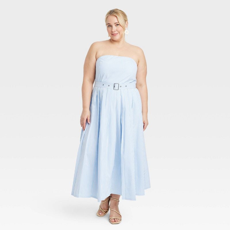 Women's Belted Midi Bandeau Dress - A New Day™, 1 of 10