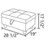 AndMakers 28.5 in. W Flannel Polyester Blend Rectangle Ottoman with Storage - 4 of 4