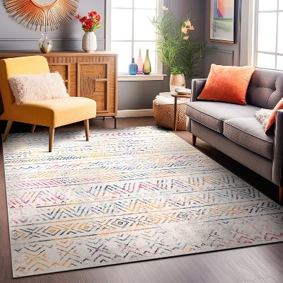 Geometric Bohemian Multi 3'3"x5' Reversible Synthetic Area Rug