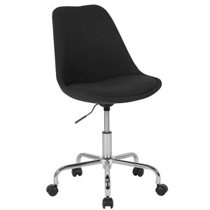 Emma and Oliver Mid-Back Fabric Task Office Chair with Pneumatic Lift and Chrome Base - 1 of 4