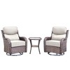 Outdoor Swivel Rocker Chair with 6 Inch Thick Cushion 2 in 1 Porch Glider Swivel Chair - Wicker Patio Furniture Patio Swivel Glider Seating - 2 of 4