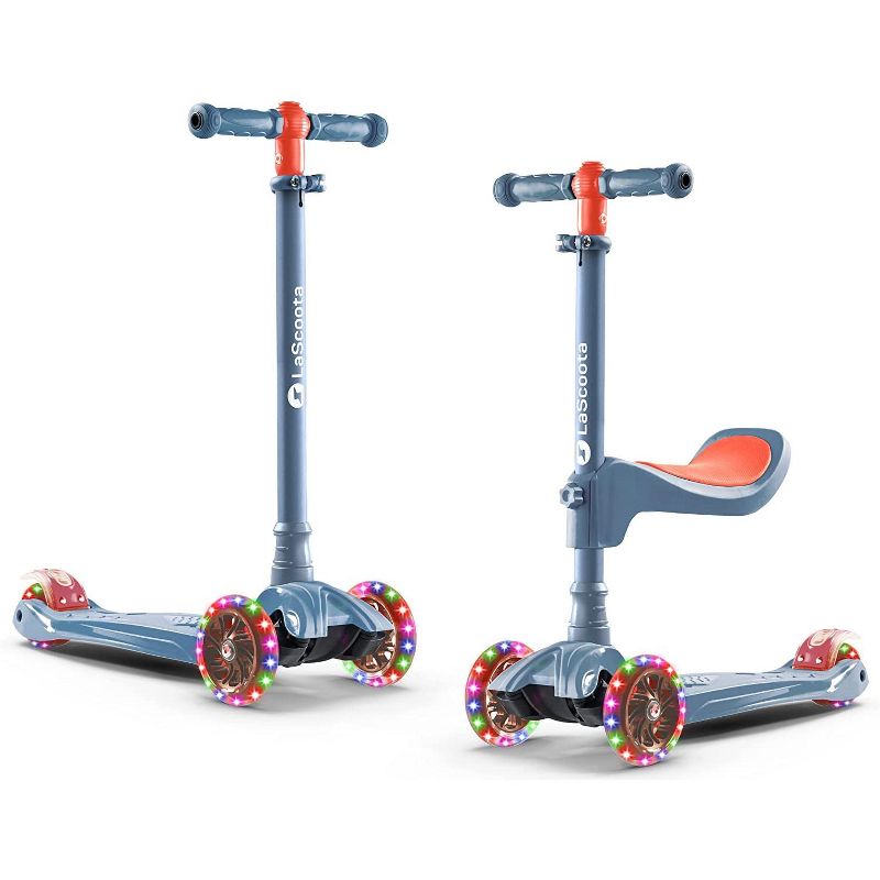 LaScoota 2-in-1 Kids Kick Scooter With LED Wheels, 1 of 4