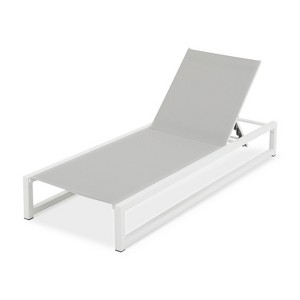 Oversart 5-Level Adjustable Outdoor Chaise Lounge, Durable Aluminum Frame & Textilene Mesh, Perfect For Patio/Poolside - 1 of 4