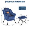 Lazy Chair with Ottoman, Modern Lounge Accent Chair,Leisure Sofa Armchair with Footrest,Reading Armchair with Side Pocket - 3 of 4