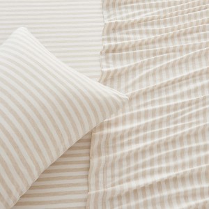 Ultra-Soft Cotton Heathered Melange Jersey Knit Sheet Set - Great Bay Home - 1 of 4