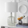 JONATHAN Y 26" Glass Augustine Table Lamp (Includes LED Light Bulb) Gray: Linen Shade,Modern Nightstand Lighting - 3 of 4