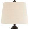 Franklin Iron Works Horace Rustic Farmhouse Table Lamps Set of 2 with Round Risers 26 1/4" High Brown Nightlight Glass Drum Shade for Living Room Home - 2 of 4