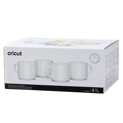 Cricut 10oz 4ct Stackable Ceramic Blank Mug White