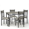 Costway 5 Piece Faux Marble Dining Set Table and 4 Chairs Kitchen Breakfast Furniture Grey - image 2 of 4