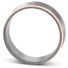 Pompeii3 7mm 14k Rose Gold & Black Grooved Mens Ring Wedding Band - 3 of 4