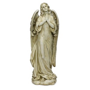 Roman 36" Praying Angel Statue Resin Outdoor Garden Statue Gray - 1 of 4